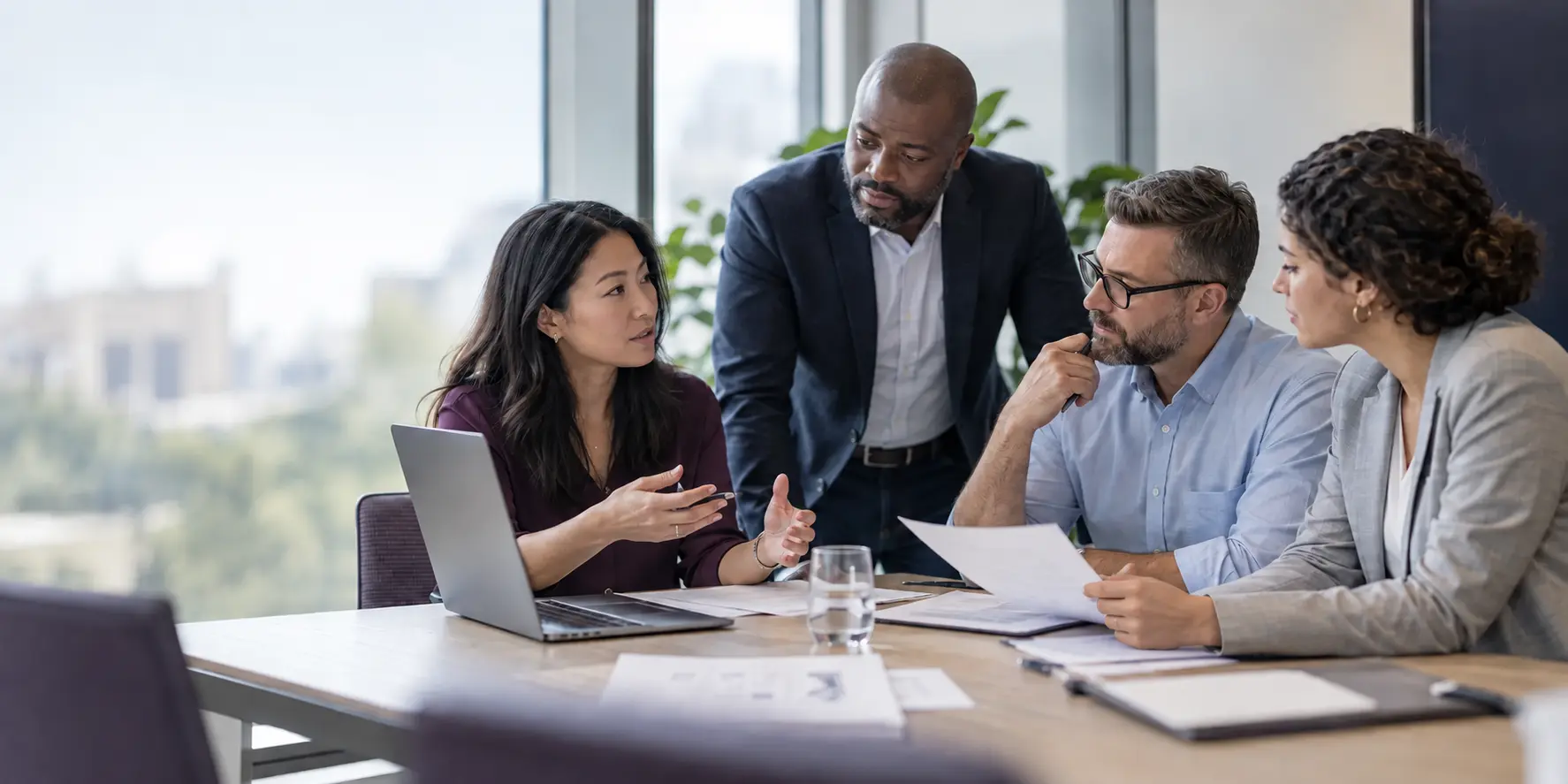 A cross-functional clinical study team resolving a study-design question together